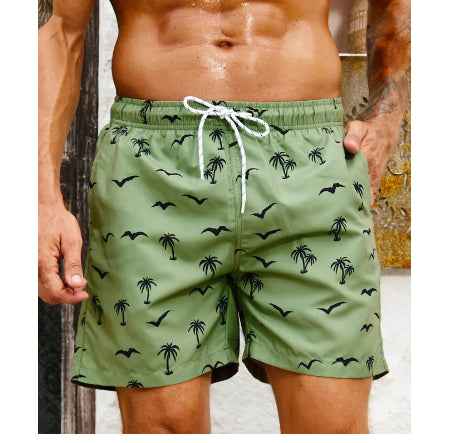 Mens Printed Beach Hawaiian Casual Shorts