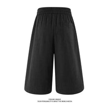 Retro Cotton-linen Wide-leg Casual Capri Pants