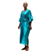 Women's Fashion Plus-Size Satin Long-Sleeve Dress