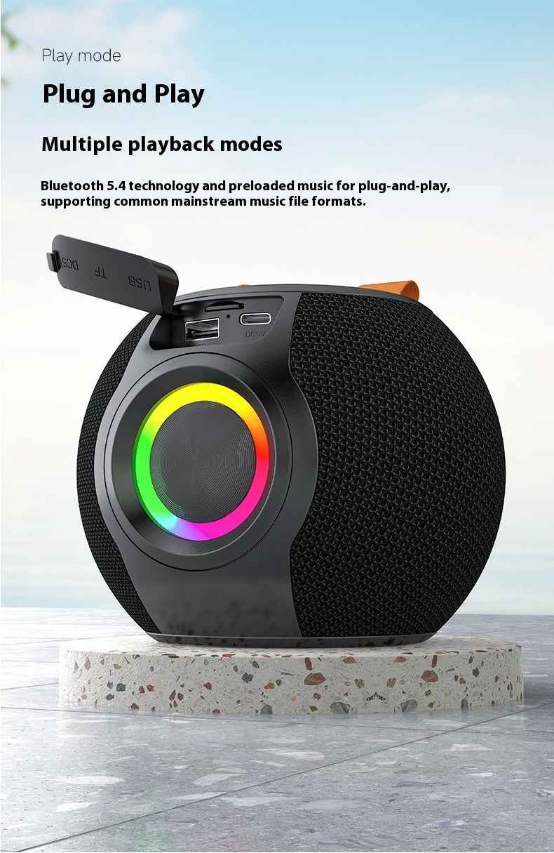 Bluetooth Speaker Portable RGB Lamp Portable Card Waterproof TWS Small Speaker
