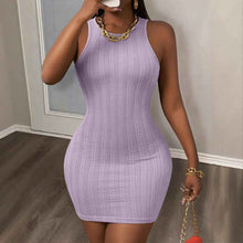 Solid-color Sexy Sleeveless Sheath Dress