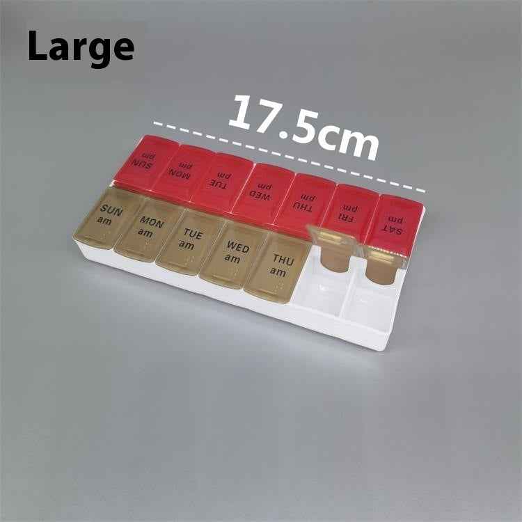 Big Small Size 14 Grid Week Pill Box Morning And Evening Color Week Pill Box Printing Russian English