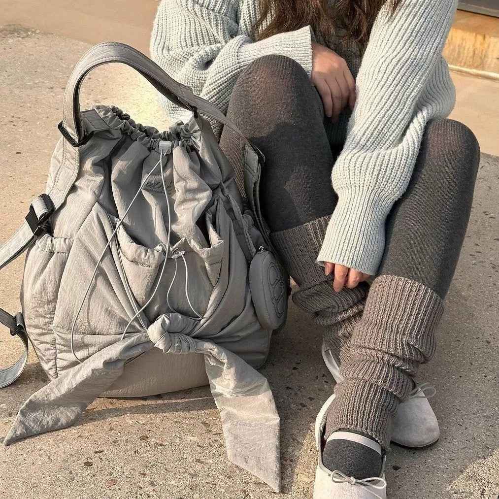 Lace-up Casual Backpackshoulder Bag Dual-use