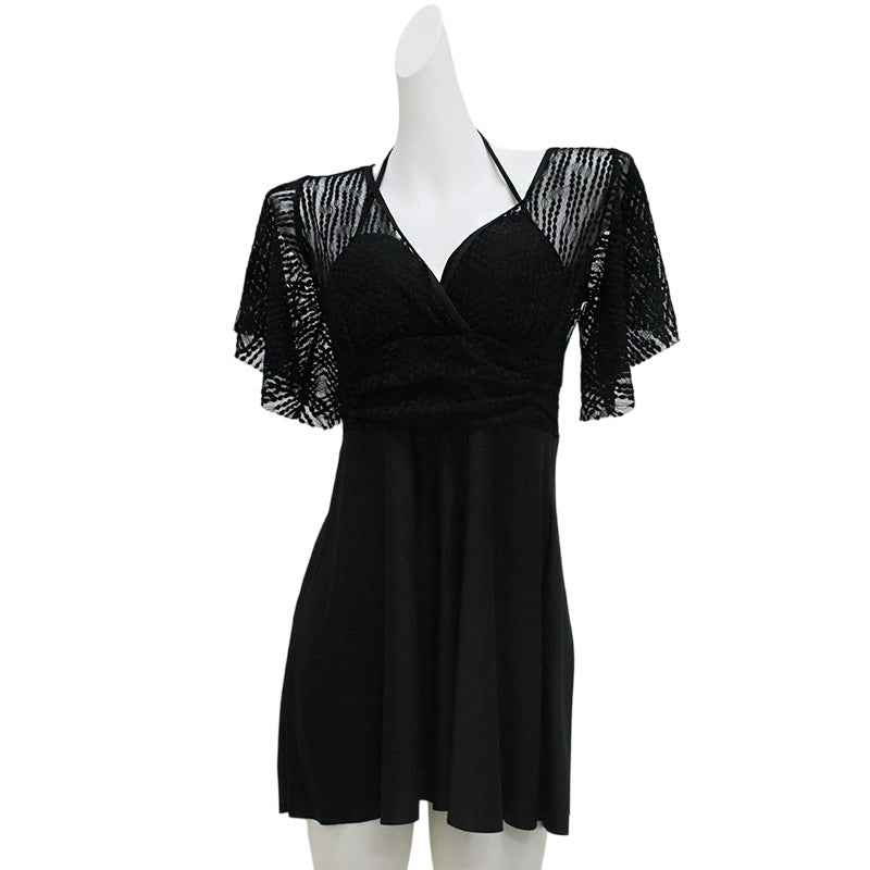 Women's Skirted One-Piece Swimsuit And Briefs Set