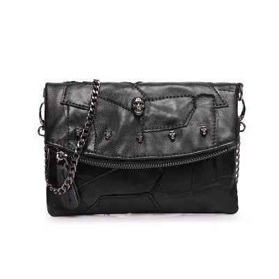 Fashionable Patchwork Color-Block Chain ShoulderCrossbody Bag