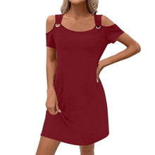 Womens Solid-Color Elegant Off-Shoulder Skirt
