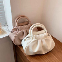 Versatile Womens Retro Cloud-Print Pleated Shoulder Crossbody Bag