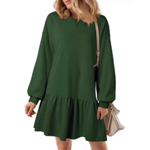 Women's Casual Crew-Neck Long-Sleeve Knitted Dress