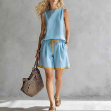 Solid-color Loose Casual Vest And Shorts Set