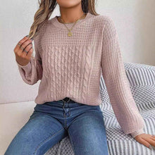 Women's Cable-Knit Lantern-Sleeve Pullover Sweater