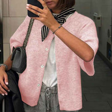 Solid Color Half-open Collar Button Sweaters Women's Clothing Women's Casual Cardigan