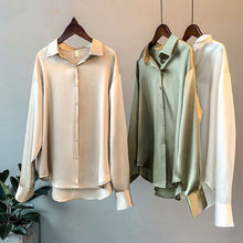 Women's Long-sleeved Satin Shirt by Mirlaine Univers