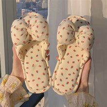 Household Sweet Bow-Knot Womens Cotton And Linen Slippers