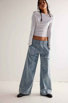 Fashionable Low-rise Non-stretch Denim Trousers Loose-fitting And Slimming