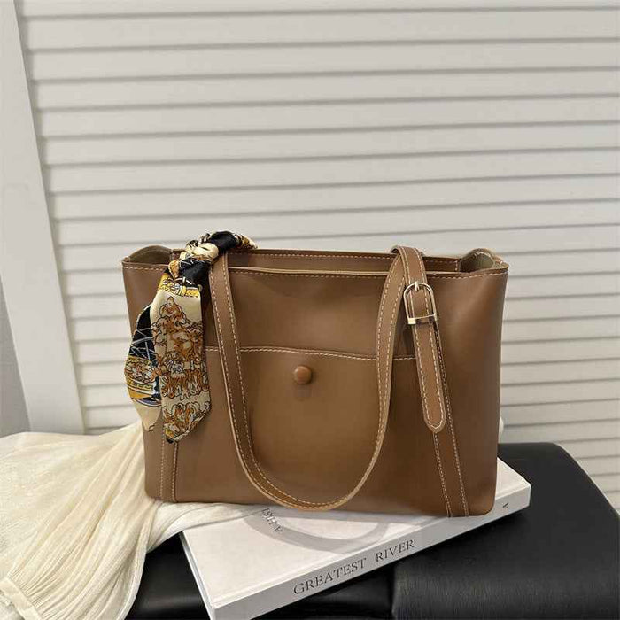 Sac à épaule décontracté et simple pour femme à grande capacité