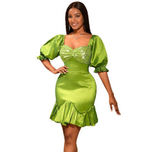 Sequin Stitching Ruffled Banquet Sheath Evening Dress by Mirlaine Univers