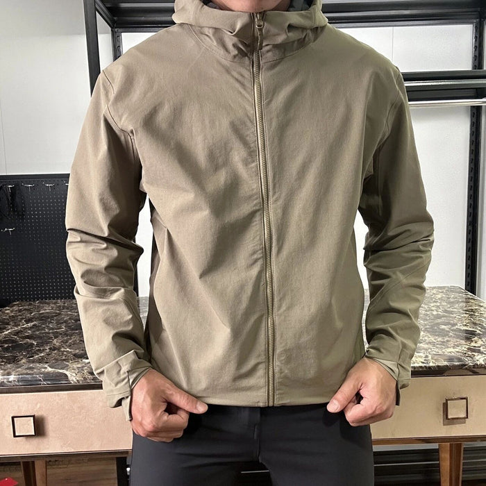Seamless Fully Seam Taped Softshell Jacket For Men, Wind Resistant Water Repellent Breathable Hooded Outerwear, Versatile Coat For Hiking Camping Daily Commute