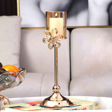 Crystal Petal Glass Candlestick Household Table Decorative Ornaments