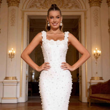 Floral Beaded Elegant Womens Bandage Dress
