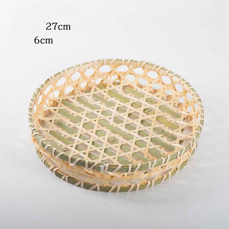 Hand-woven Mini Fruit Basket Grid Small Bamboo Basket Fruit Basket Small Basket