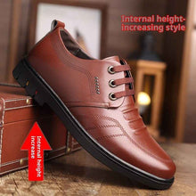 Men's Height Increasing Insole Genuine Leather Business Casual Leather Shoes