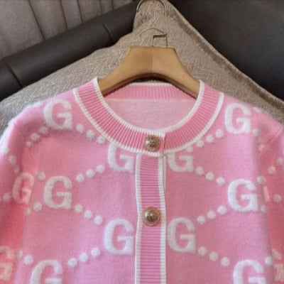 Womens Round-neck Long-sleeve Cardigan Topcoat