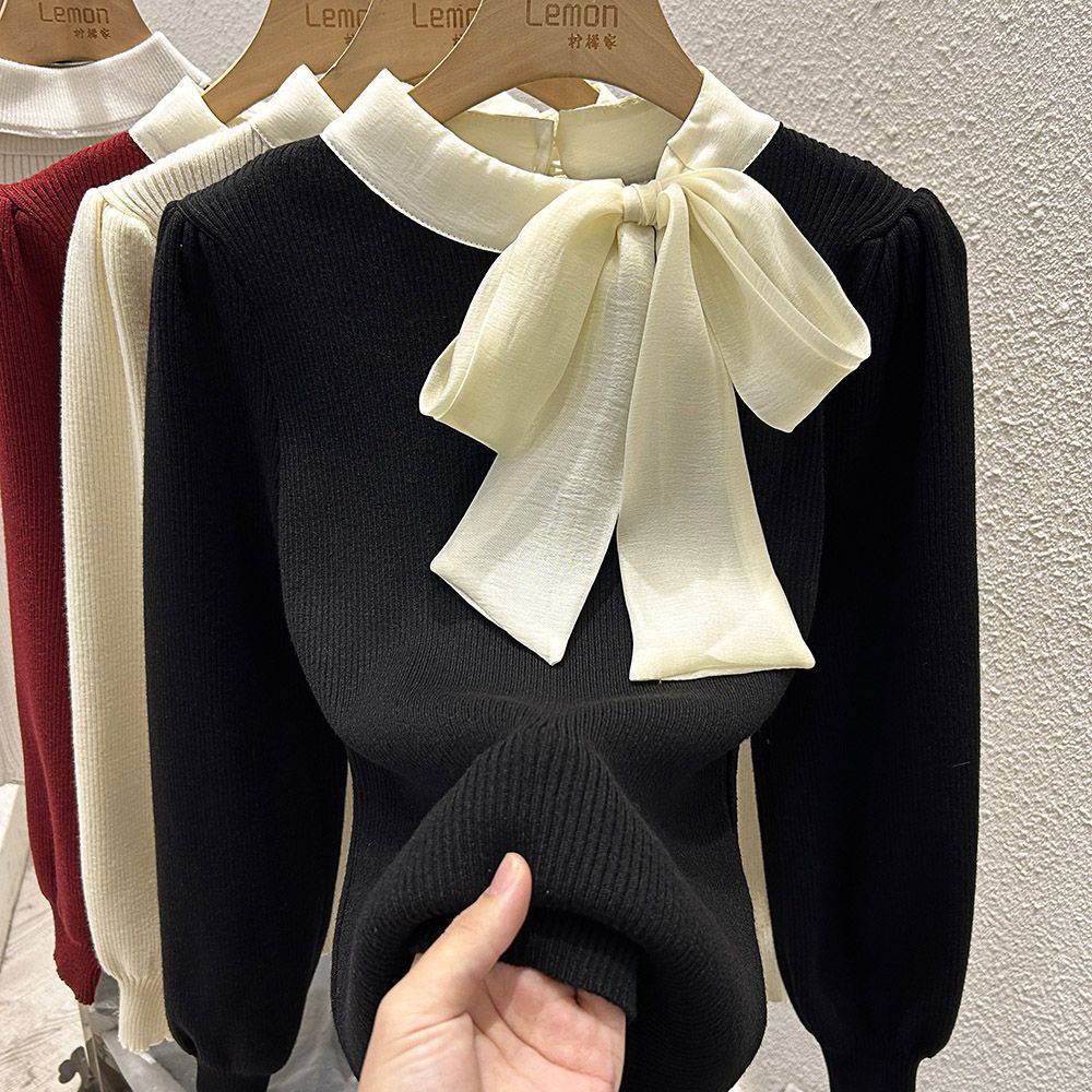 New Stylish Puff-sleeve Top Base-layer Sweater by Mirlaine Univers