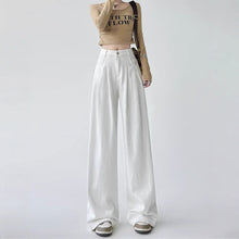 Women's White Wide-leg Straight Jeans by Mirlaine Univers