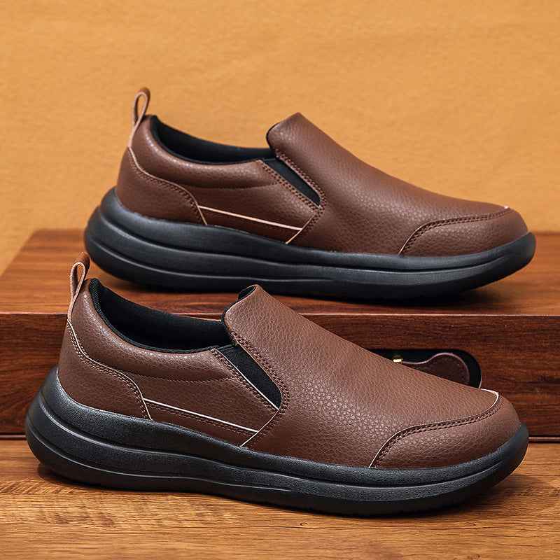 Mens Lightweight Luxury Leather Walking Shoes For Casual Wear