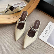 Elegant Pointed Toe Metal One-Strap Mules 2025 Summer New Wedge Heel Platform Sandals For Women