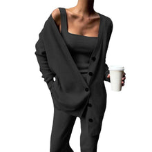 Knitted Three-Piece Women's New Coat Vest Pants Suit by Mirlaine Univers