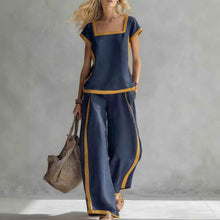 Women's Casual Square-Neck Short-Sleeve Pants Set