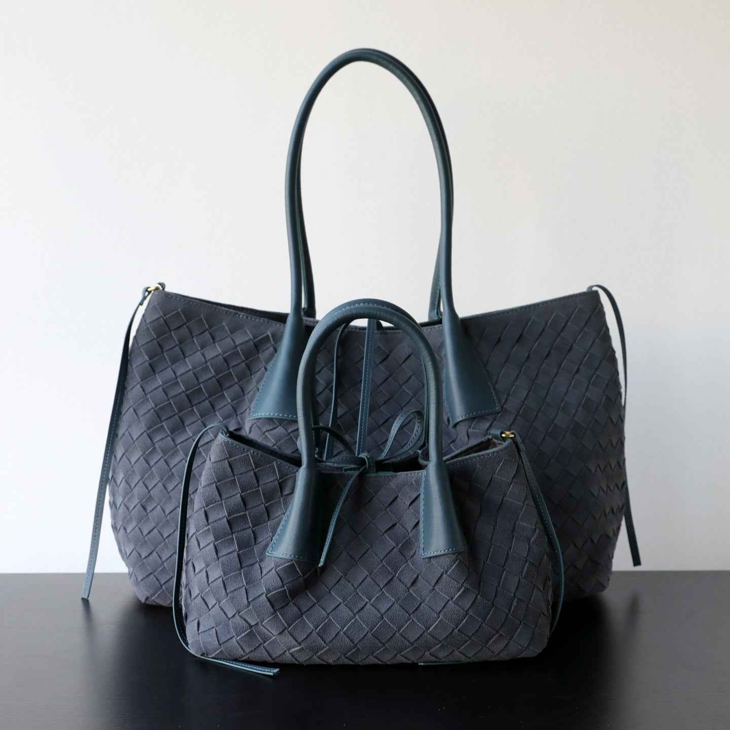 Handwoven Matte Cowhide Tote Bag With Large Capacity