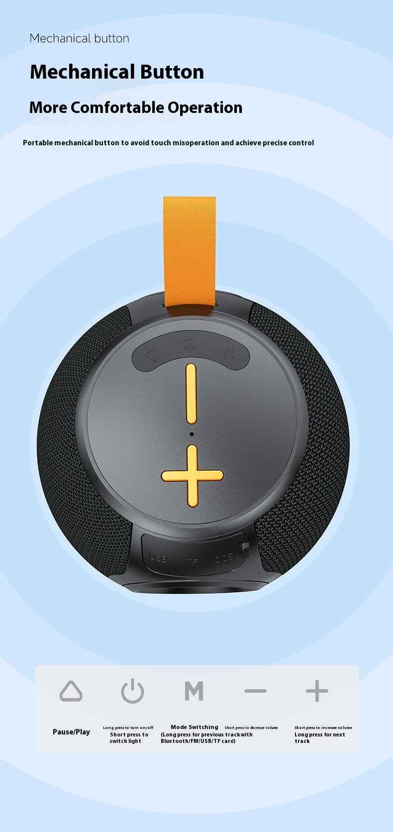 Bluetooth Speaker Portable RGB Lamp Portable Card Waterproof TWS Small Speaker