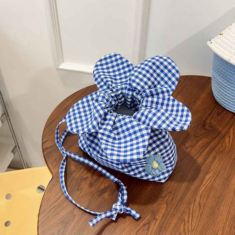 Girls Heart Floral Double-Sided High-Capacity Commuter Drawstring Bag