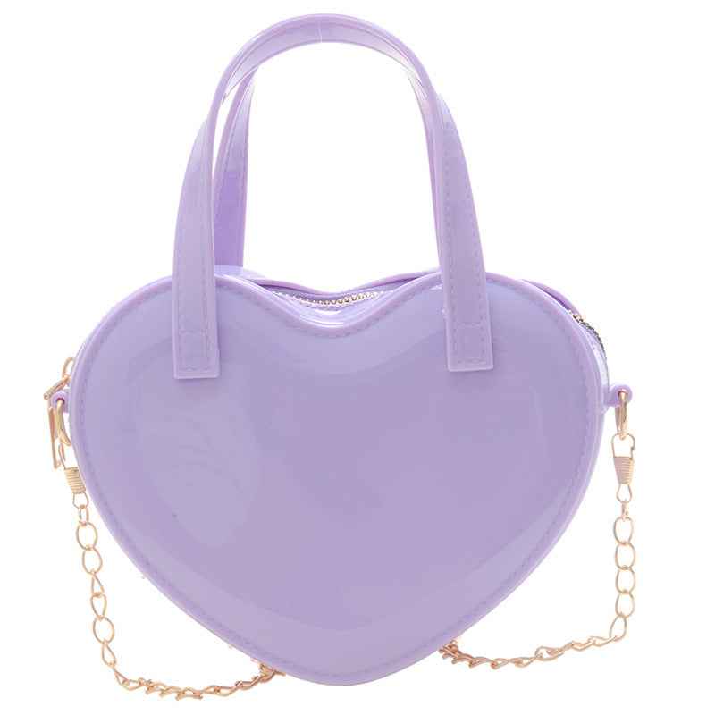 Fashionable Jelly Heart Mini Shoulder Crossbody Bag For Women
