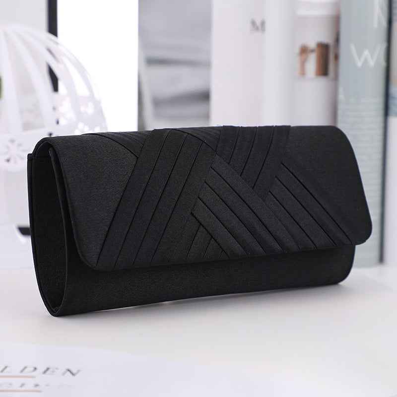 Elegant Striped Evening Bag With Chain Shoulder Strap