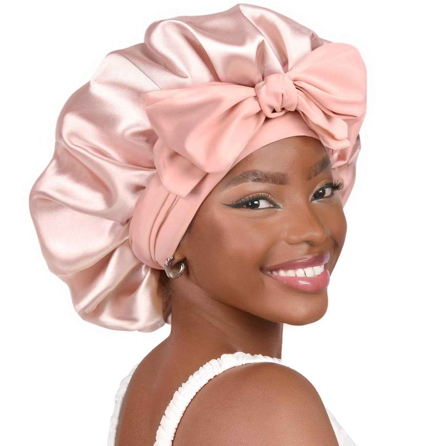 Single Layer Ribbon Round Cap Bow Artificial Silk