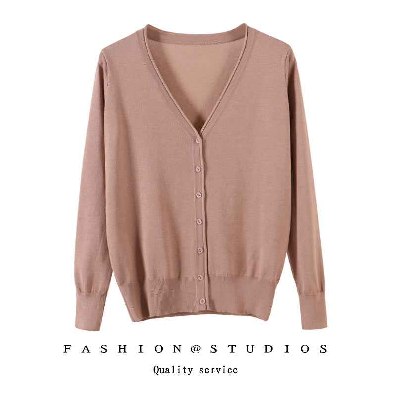 Women's Slim-fit SpringAutumn Plus-size Knitted Cardigan