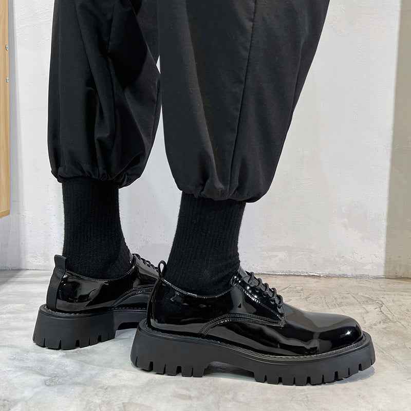 Youth Round Head British Style Flat Heel Fashion Casual Daily Leather Shoes