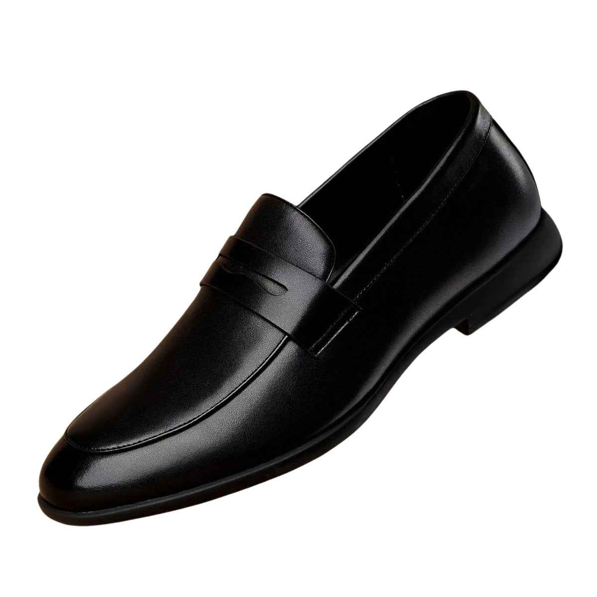 Mens Casual Breathable Leather Shoes With Soft Soles
