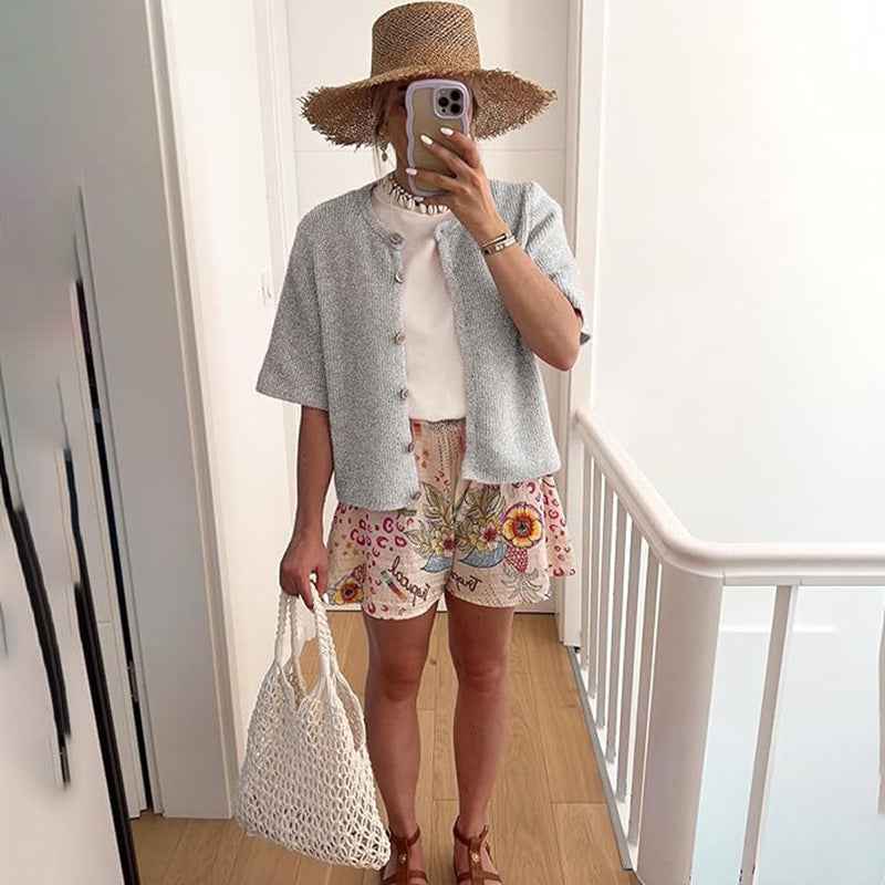 Solid Color Half-open Collar Button Sweaters Women's Clothing Women's Casual Cardigan