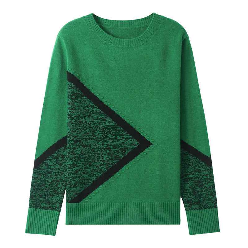 Round Neck Multicolor Sweater Sweaters Women's Clothing Long Sleeve