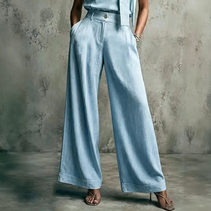 High-Waist Wide-Leg Pants — Relaxed Fit, Elevated Look