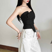 Irregular Spicy Girl Short Tube Top Blouse