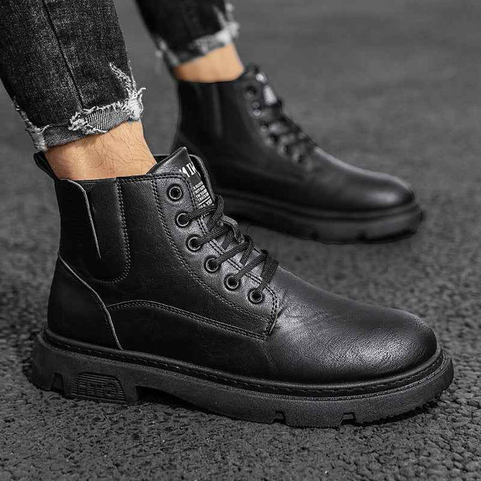 Autumn Leather Boots Men's Versatile Retro Trendy Versatile Casual Martin Shoes