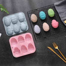 6-piece Silicone Mold For Different Easter Eggs Chocolate Mold