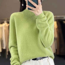 Half High Collar Pure Wool Women's Long Sleeved Knitted Base Sweater