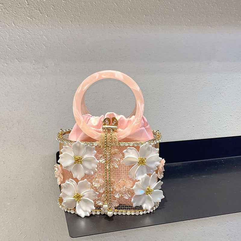 Retro Sunflower Birdcage Handmade Bucket Bag