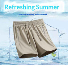 Quick-drying Loose-fitting Mens Sporty Casual Pants Thin Ice Silk Fabric